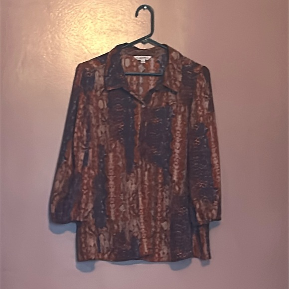 SAKS NANETTE LEPORE Snake-Print Blouse Sz XL - Picture 1 of 7